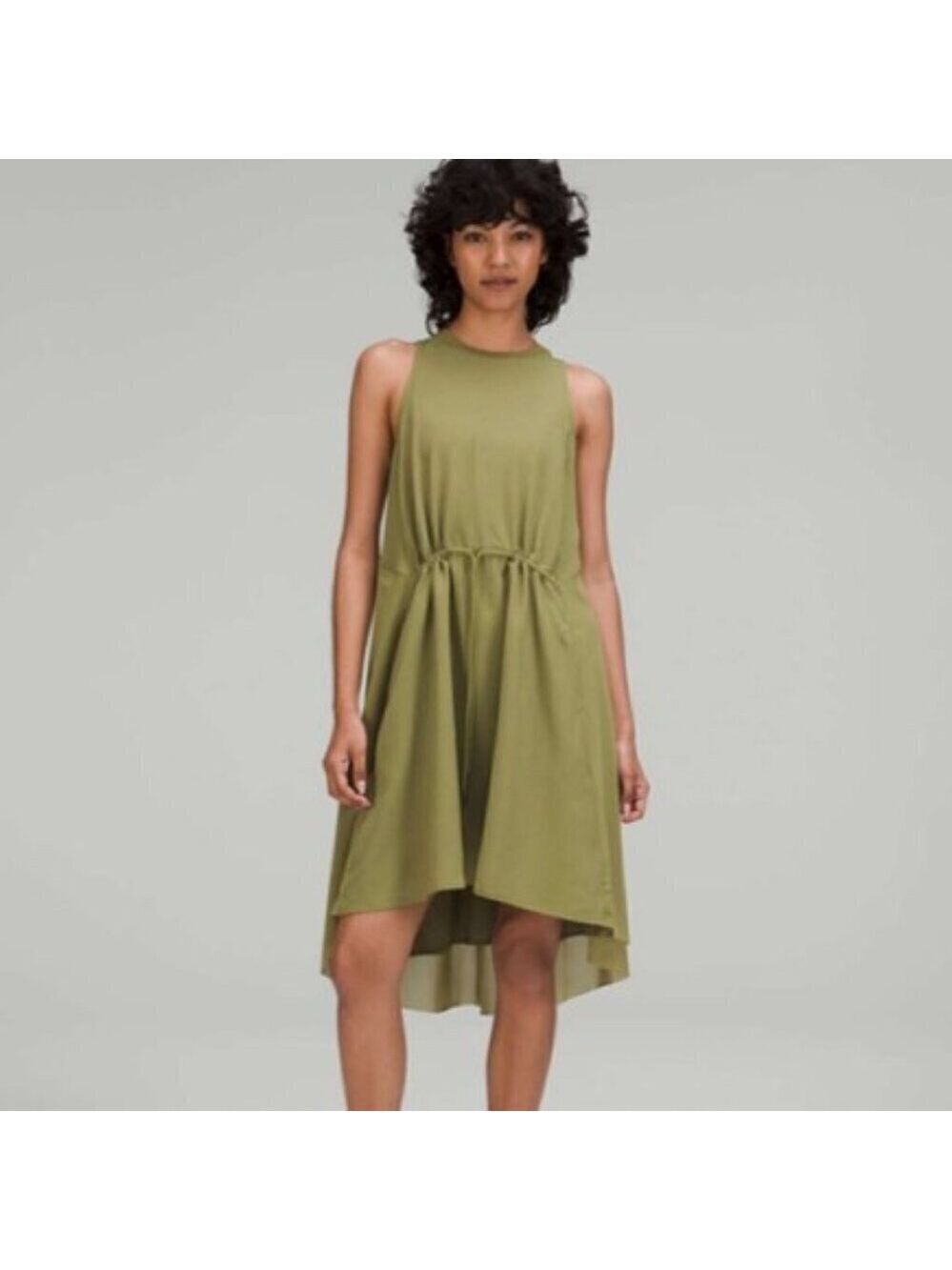 Lululemon Mesh Overlay High-Neck Dress Green 8